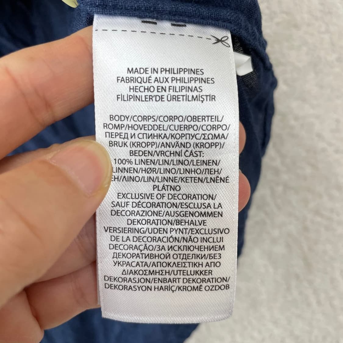 XL 폴로 린넨 클래식핏 셔츠 네이비 상품이미지6