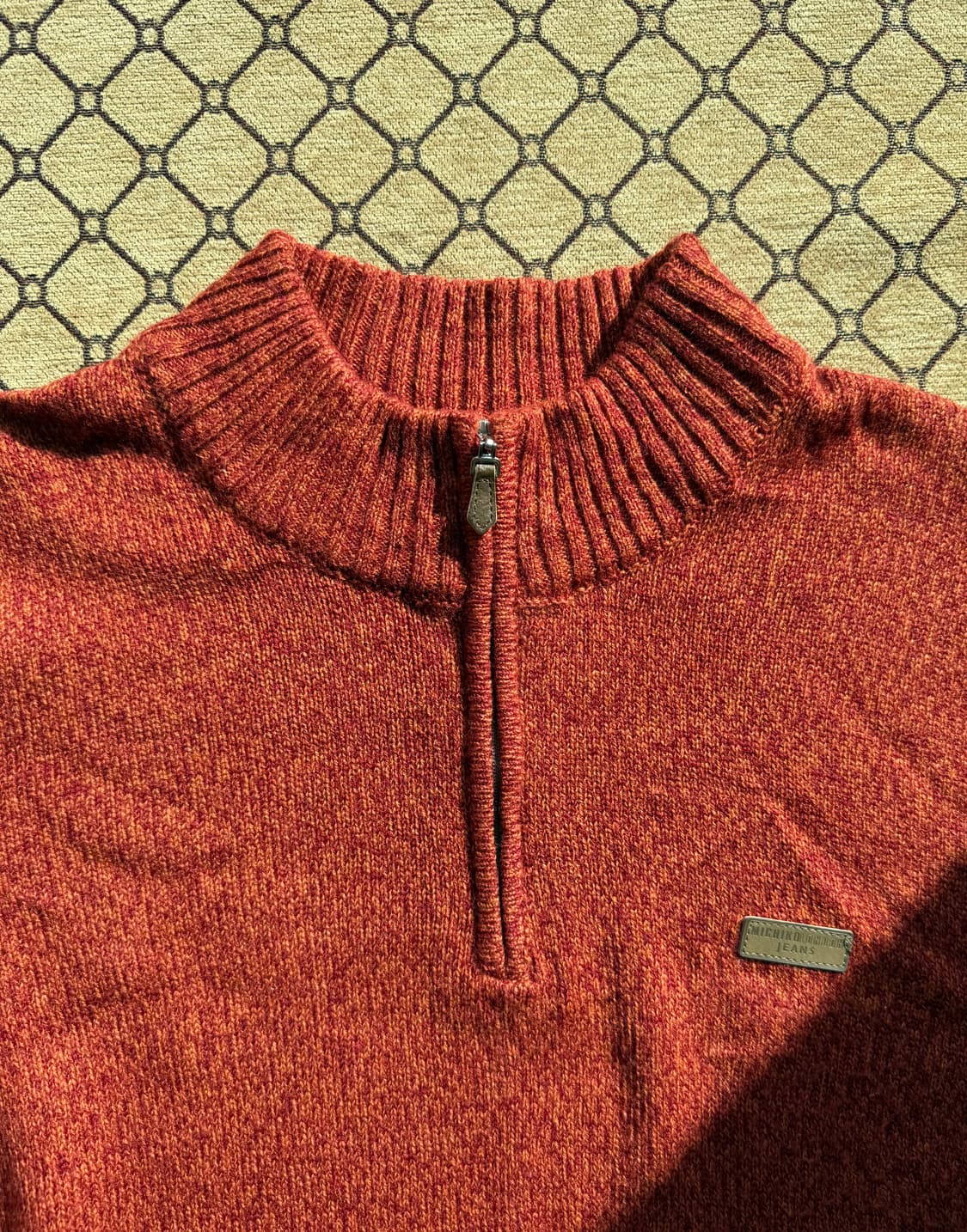 오렌지 집업 니트 상품이미지1