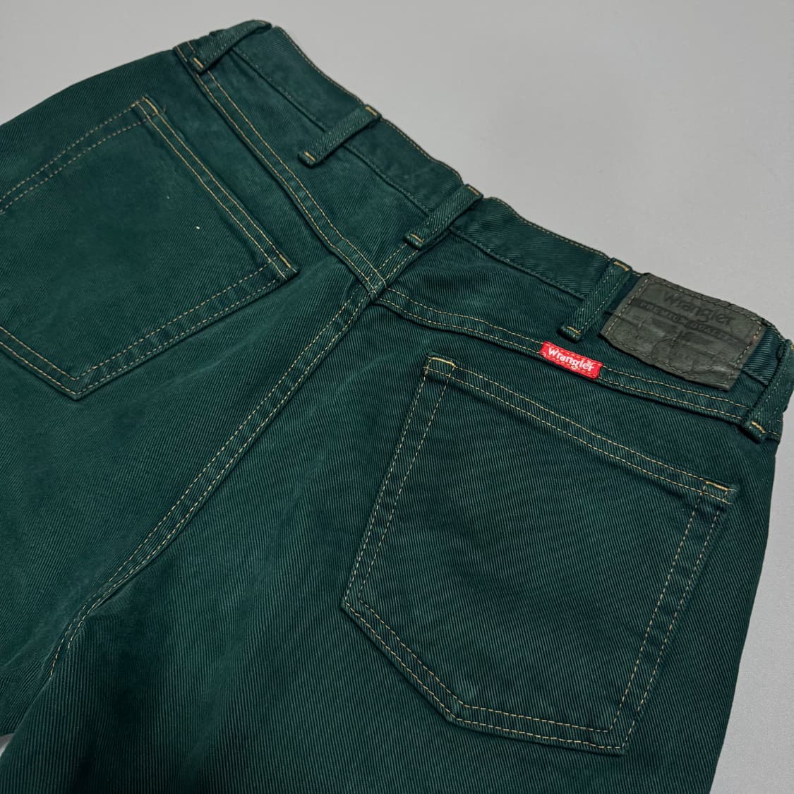 랭글러(Wrangler) 딥 그린컬러 다잉 코튼 스트레이트 데님 팬츠 상품이미지8