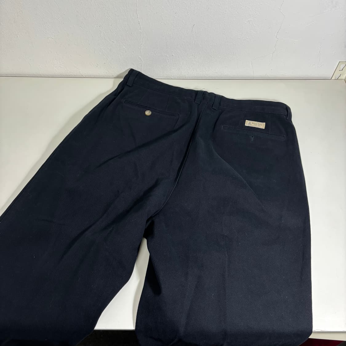 XL 빈폴 블랙 루즈테이퍼드핏 투턱 코튼팬츠 상품이미지4