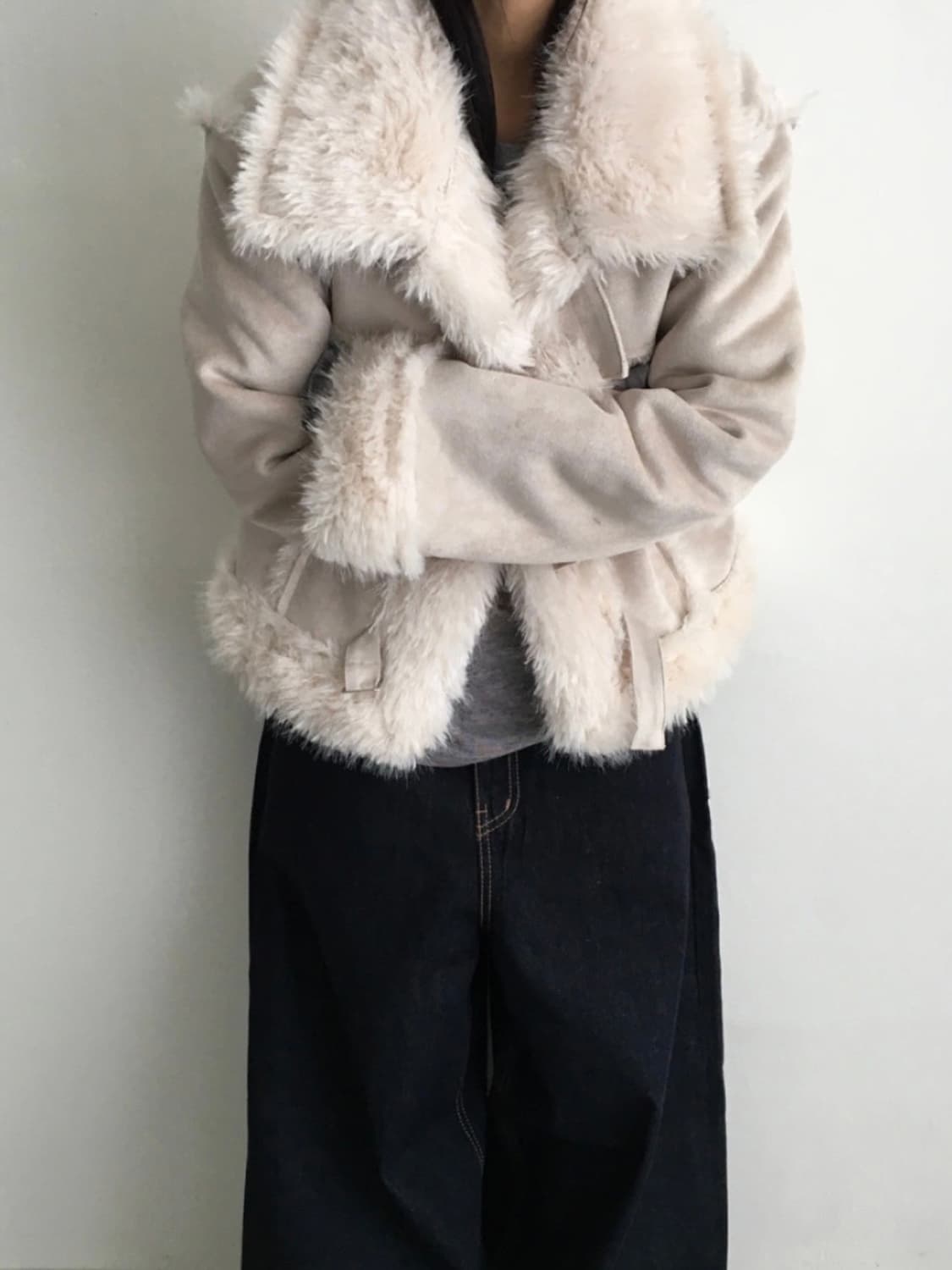 스웨이드 퍼 버클 무스탕 상품이미지3