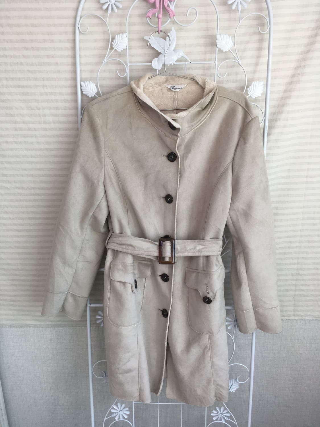 jpn vintage 아이보리 퍼 무스탕 롱코트 상품이미지6