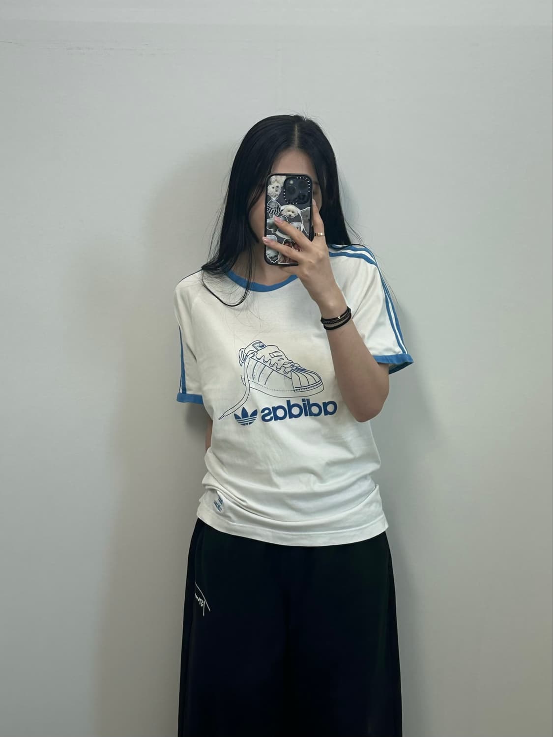 아디다스 3s 슈퍼스타 화이트 반팔 링거 티셔츠 상품이미지1