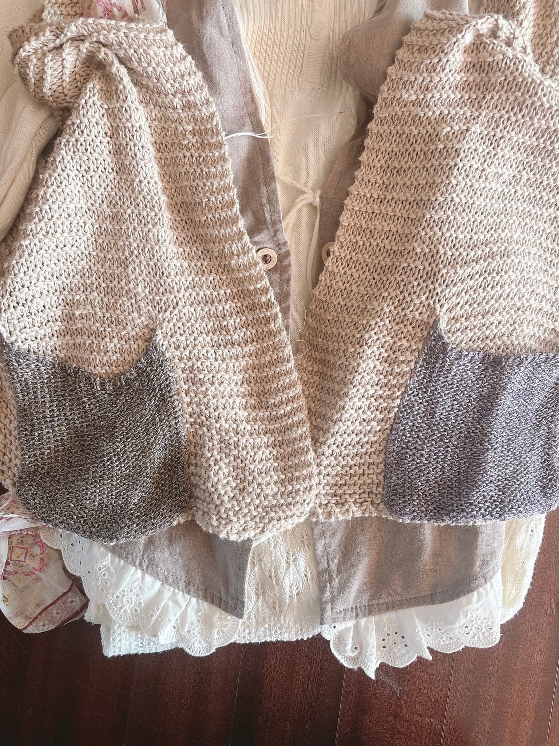 크루빈티지  수린코디 빈티지 코디 세트 모리걸 코지모리 니트 원피스 상품이미지3