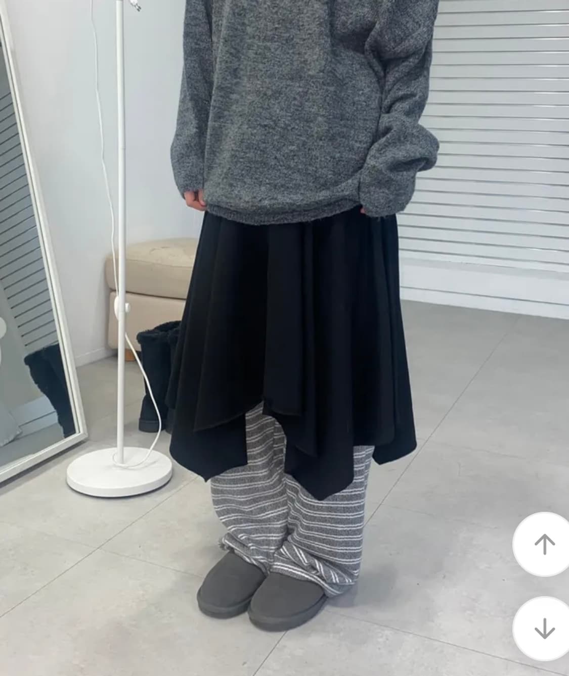 이즈이즈 플로어 스커트 블랙 상품이미지1