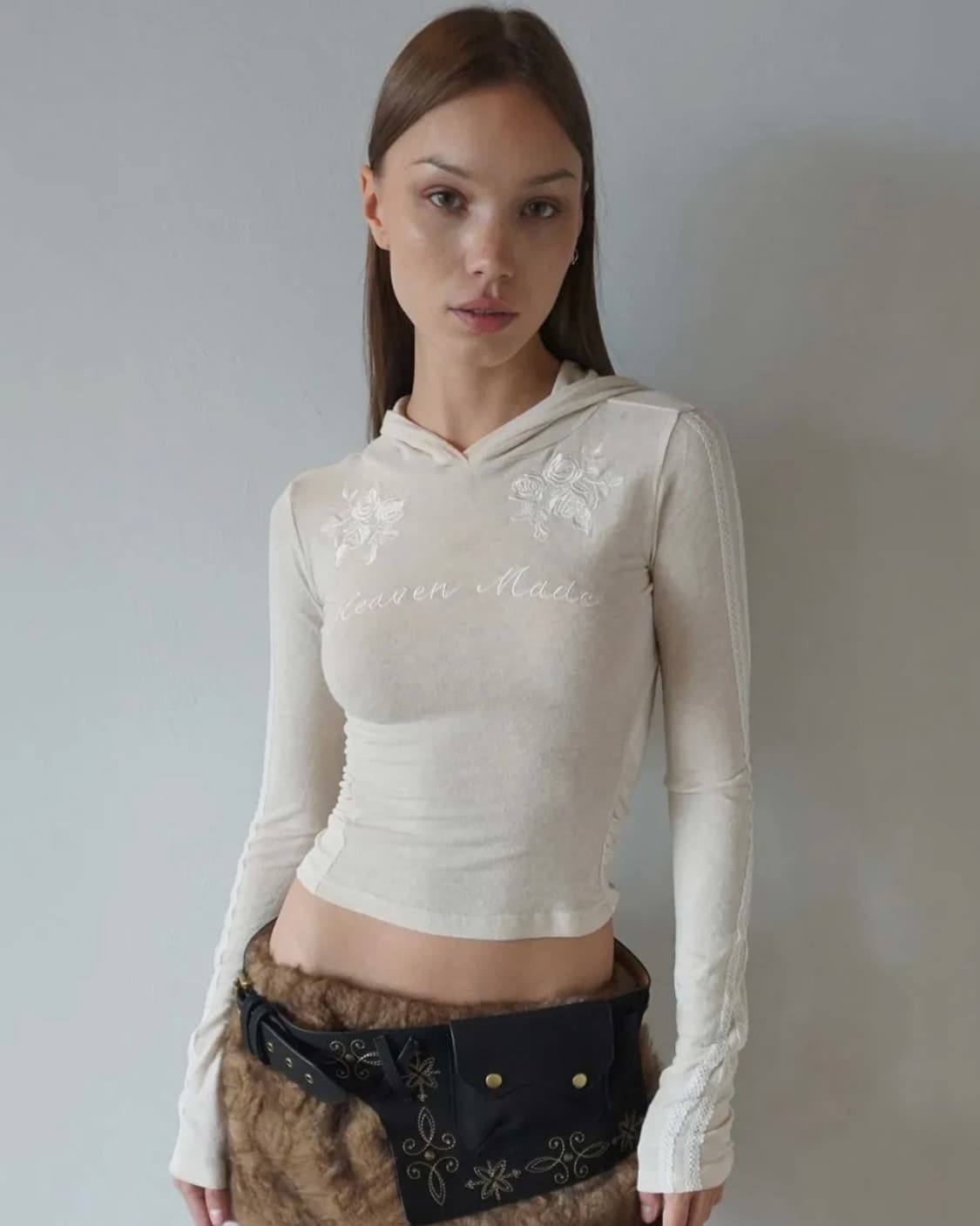 스컬프터 Rose Angora Hoodie Tee Raw 상품이미지1