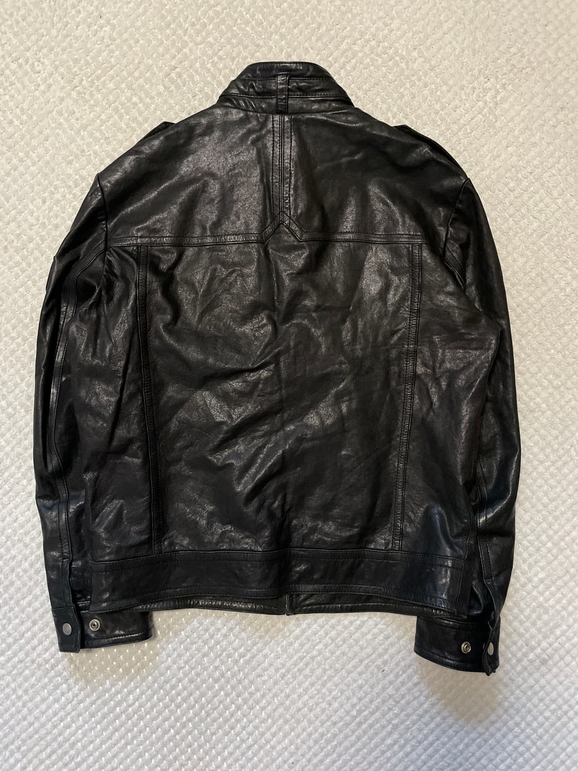 광희시장 웨스턴 무드 램스킨 양가죽 절개 포켓 레더 자켓 상품이미지2