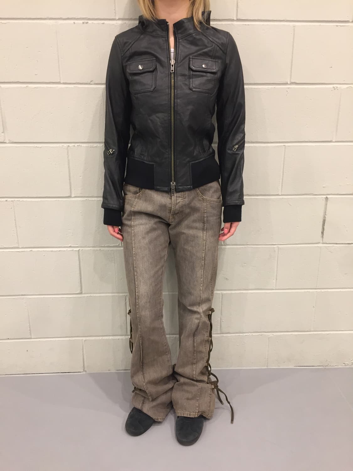 ozoc 레더 후드 자켓 상품이미지7