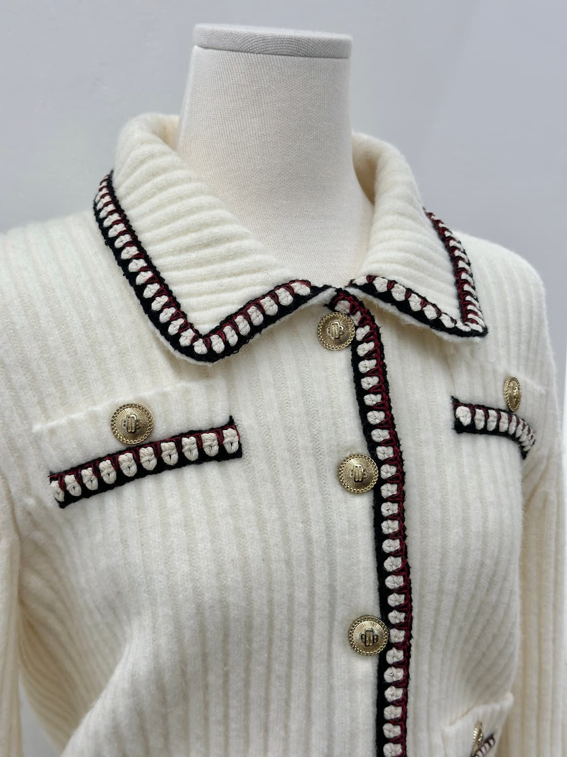 마쥬 콘트라스트 골지 니트 가디건 상품이미지3