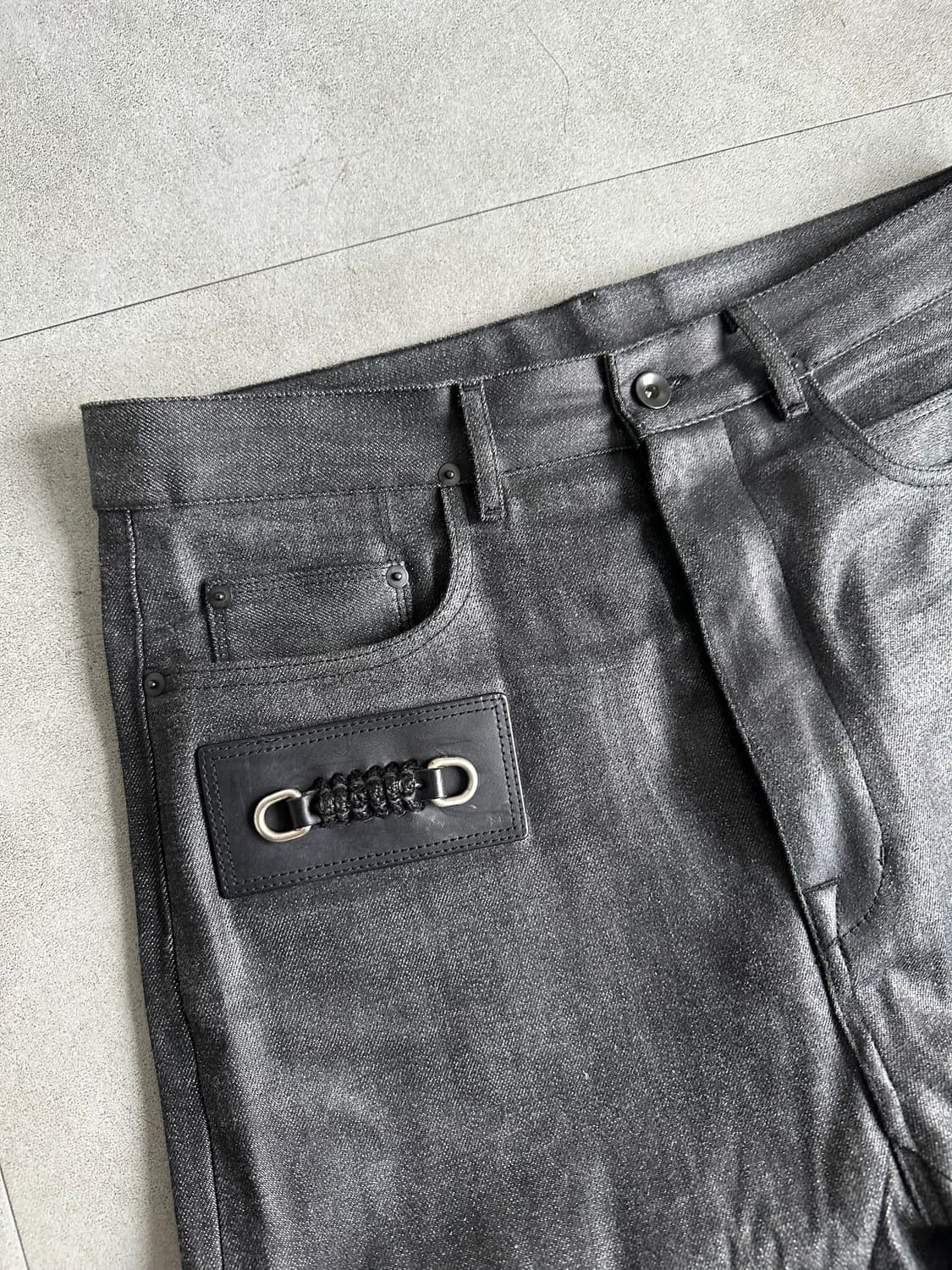 릭오웬스 아카이브 키링 왁스코팅 새깅팬츠 상품이미지6