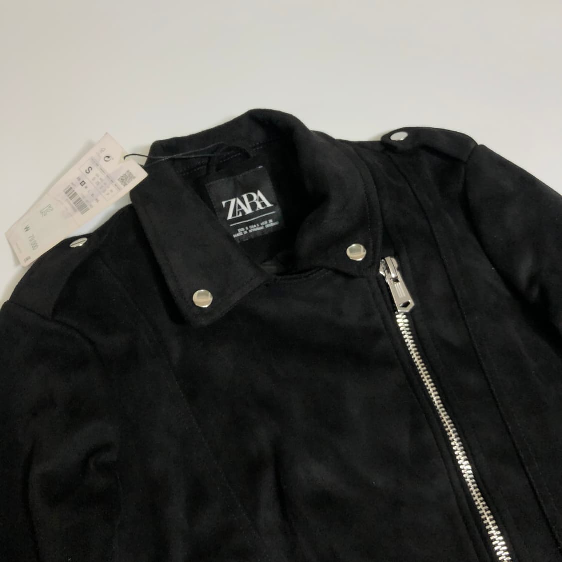 새상품 자라 크롭 스웨이드 라이더자켓 s 상품이미지4