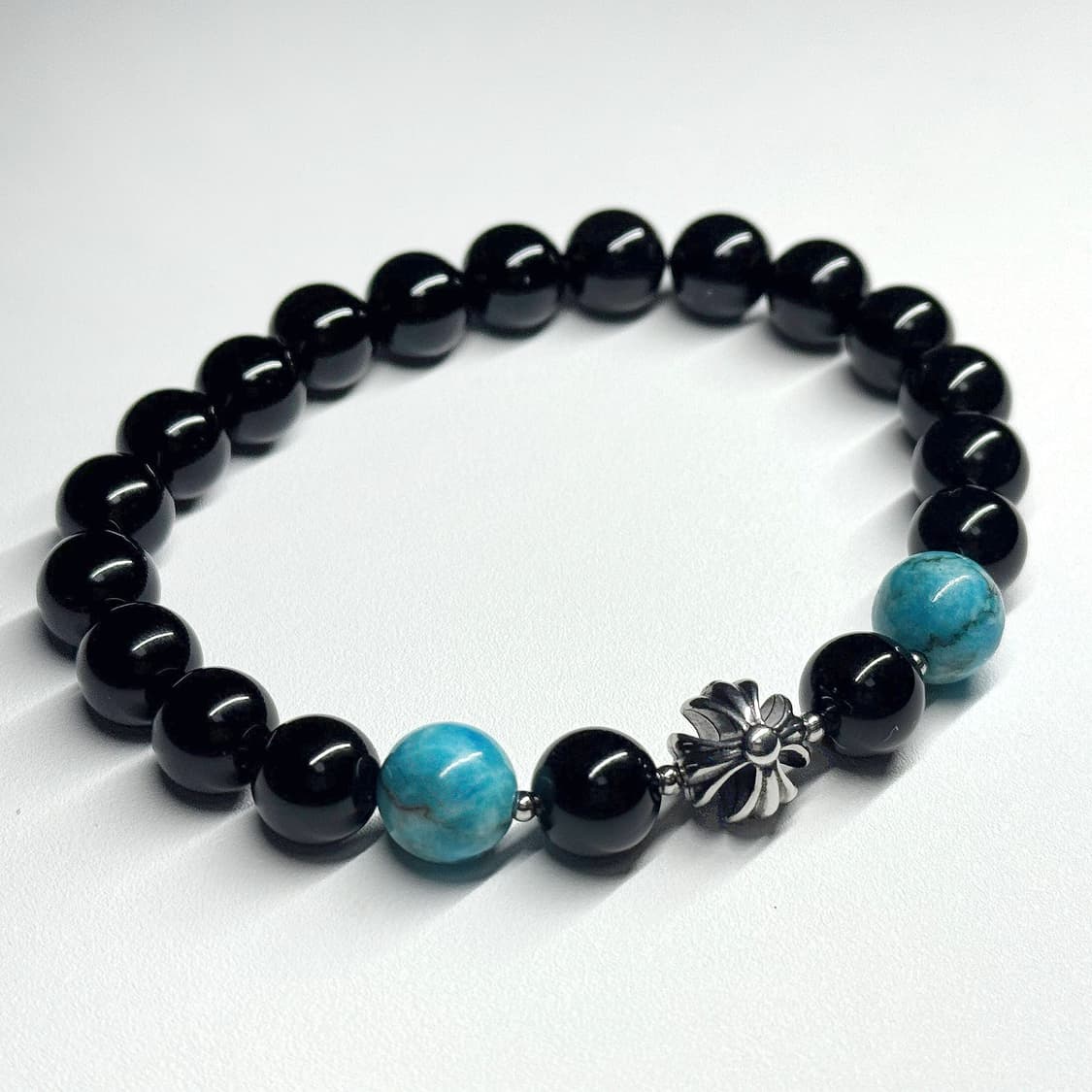 (핸드메이드) 크롬십자가 터키석 원석팔찌 상품이미지2