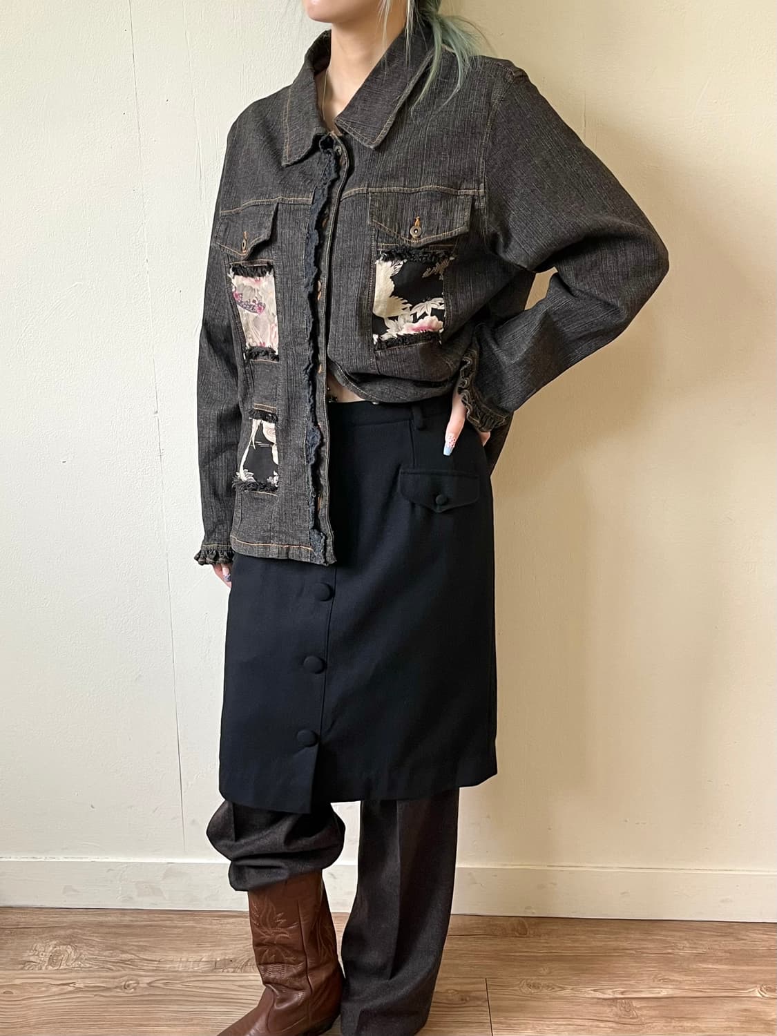 japan vtg 페이크 버튼 스커트 상품이미지6