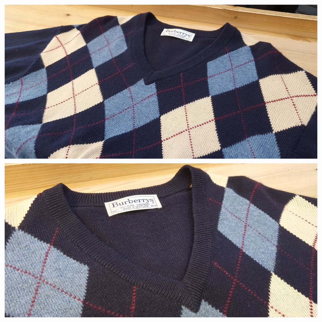 100.버버리 캐시미어 브이넥 니트 상품이미지3