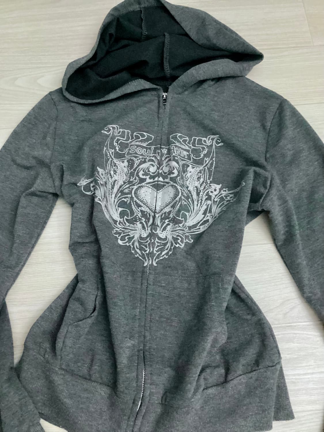 y2k gray 후드집업 상품이미지1