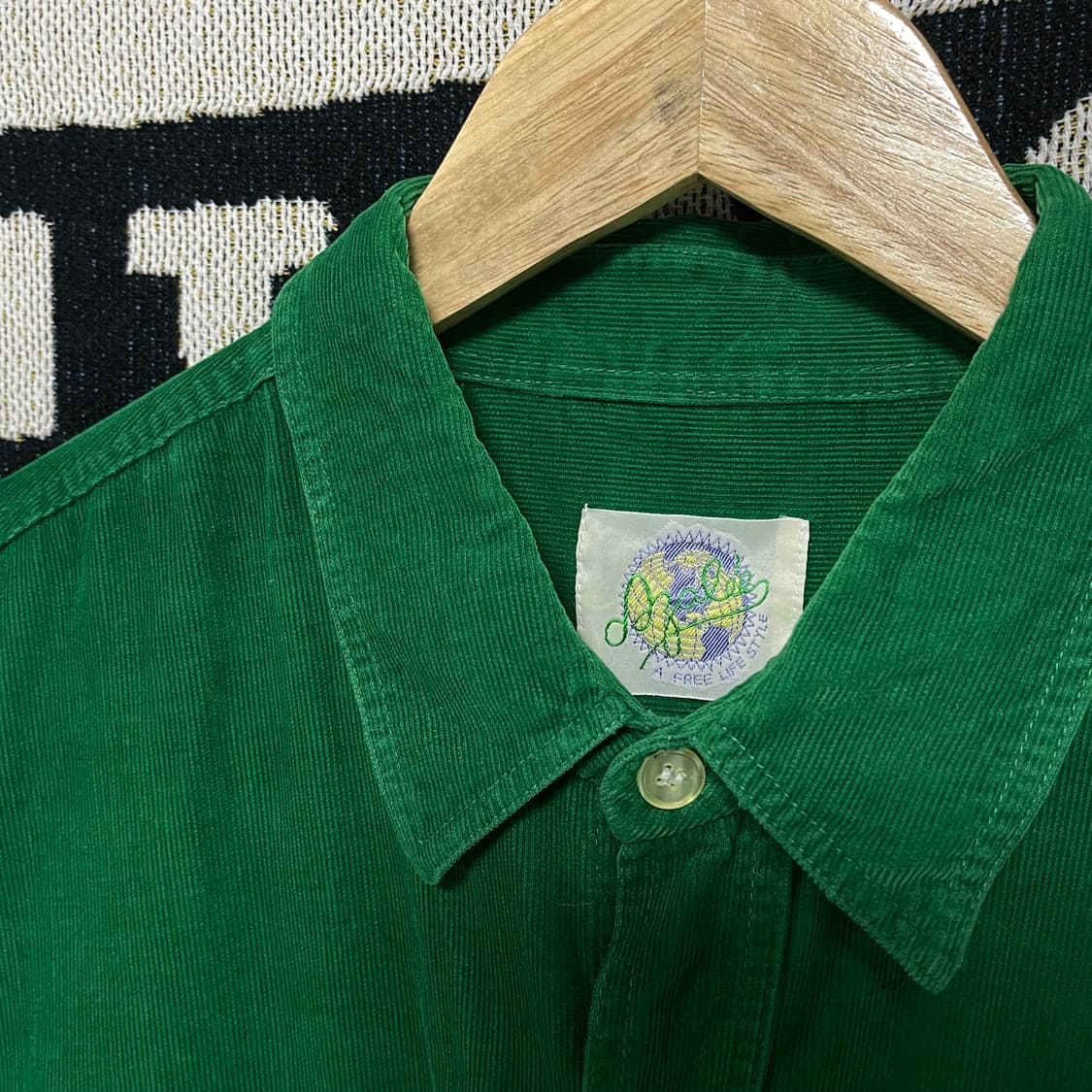 일본 빈티지 코듀로이 그린 셔츠 상품이미지4