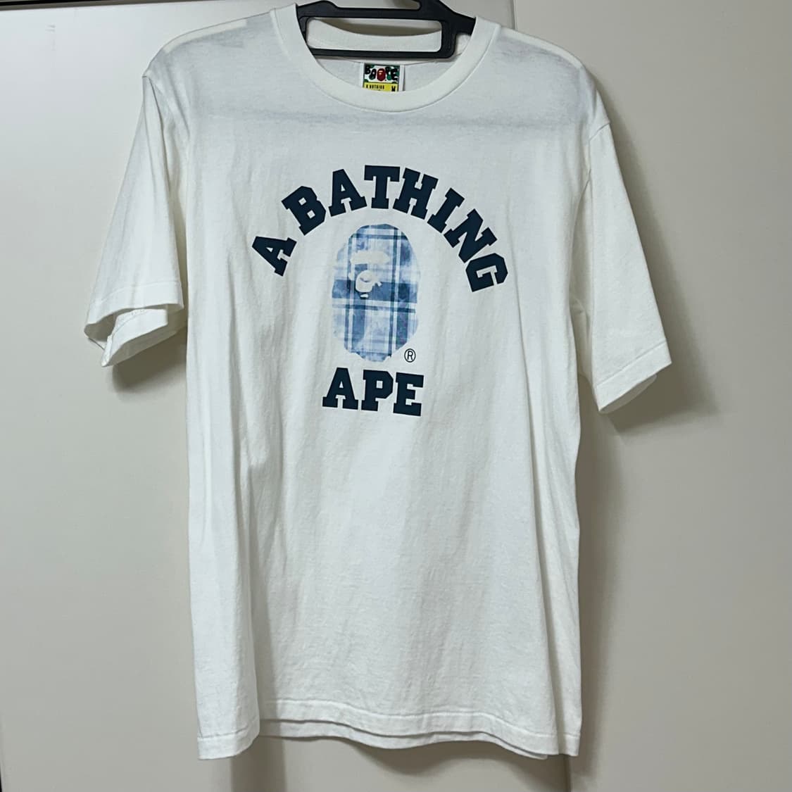 베이프 체크 칼리지 반팔 티셔츠 M 상품이미지1