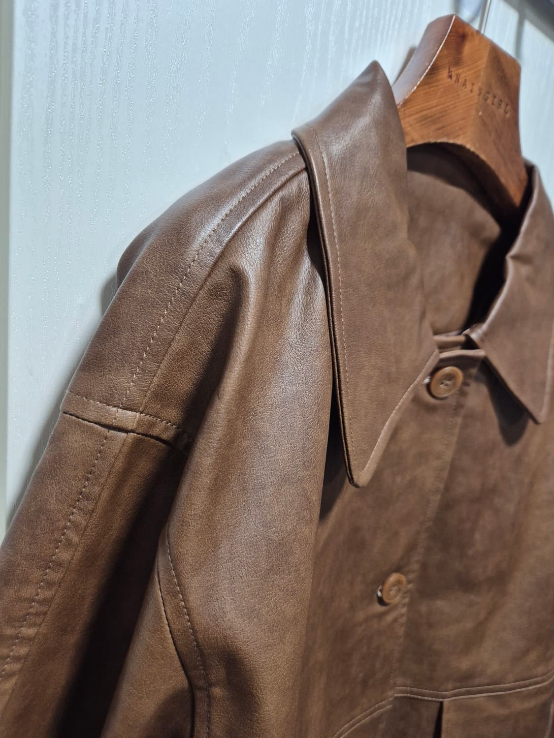 (타임세일)(새상품)Jellpe 브라운 레더 자켓 상품이미지4