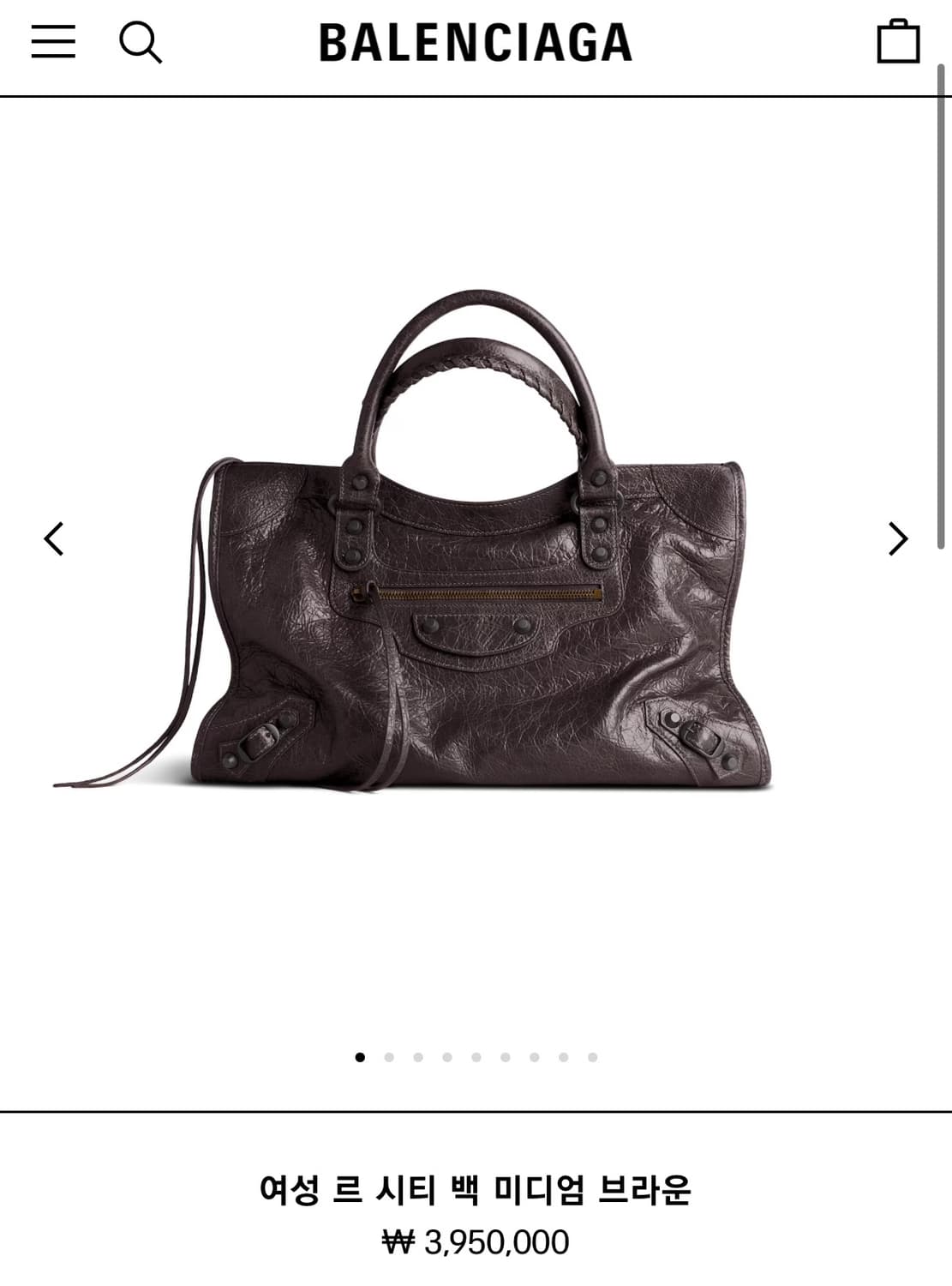 [A+ 정품] 발렌시아가 시티 모터백 미디움 다크브라운 상품이미지8