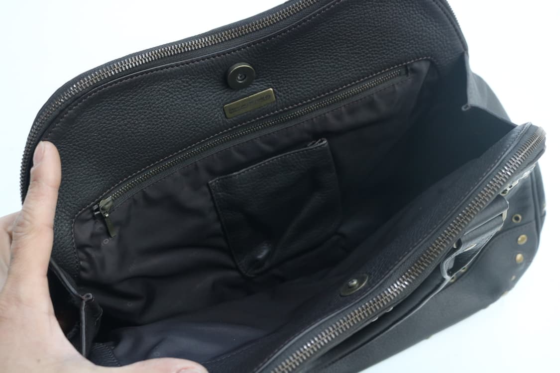 히로코코시노 펀칭 스터드 태슬 브라운 레더 토트백 상품이미지7