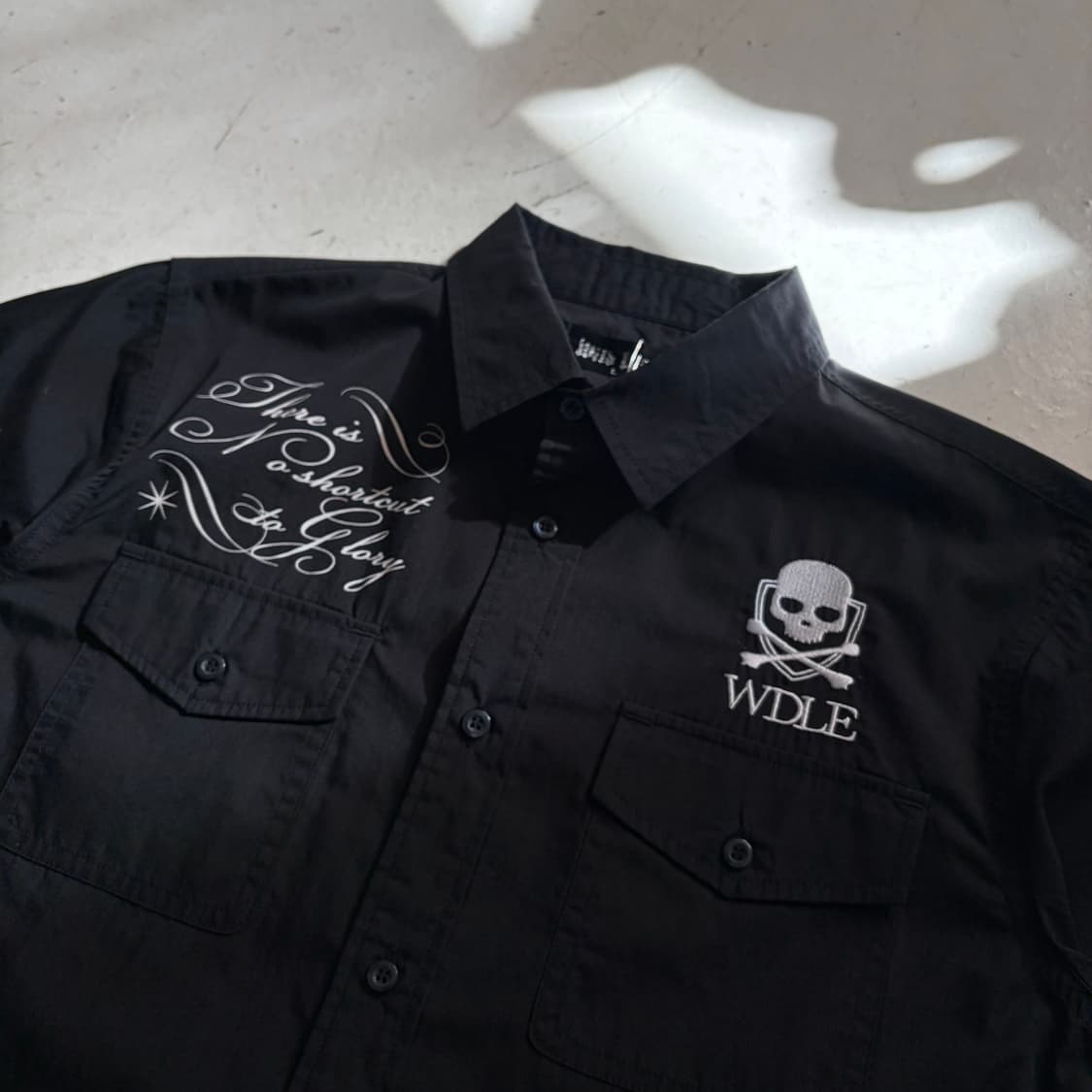 Wild Life 빈티지 레터링 스컬 자수 셔츠 L 상품이미지6