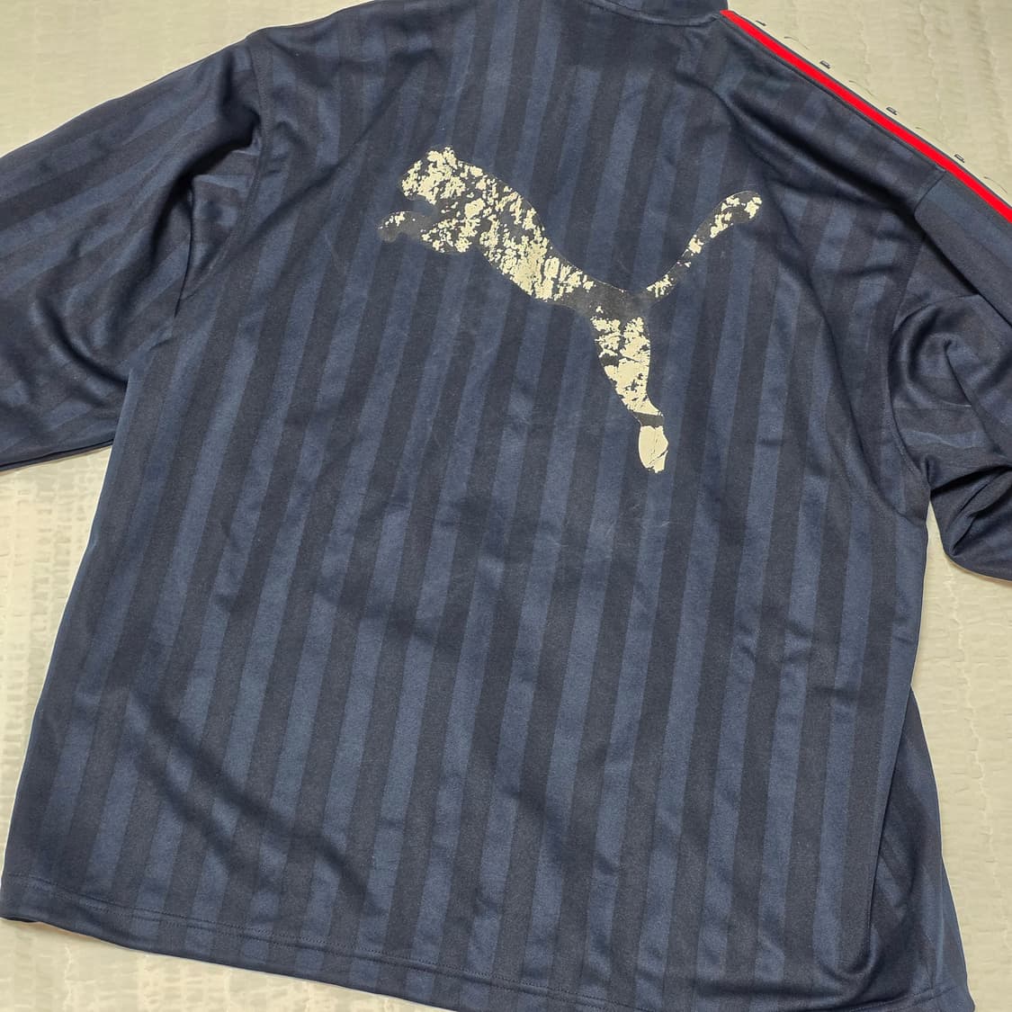 올드스쿨 푸마 네이비 스트라이프 져지트랙자켓 상품이미지5