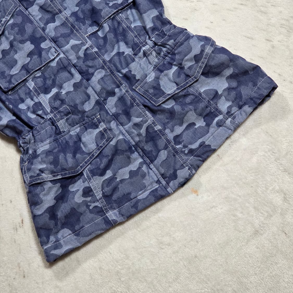 빈티지 블루 밀리터리 투포켓 베스트 상품이미지3