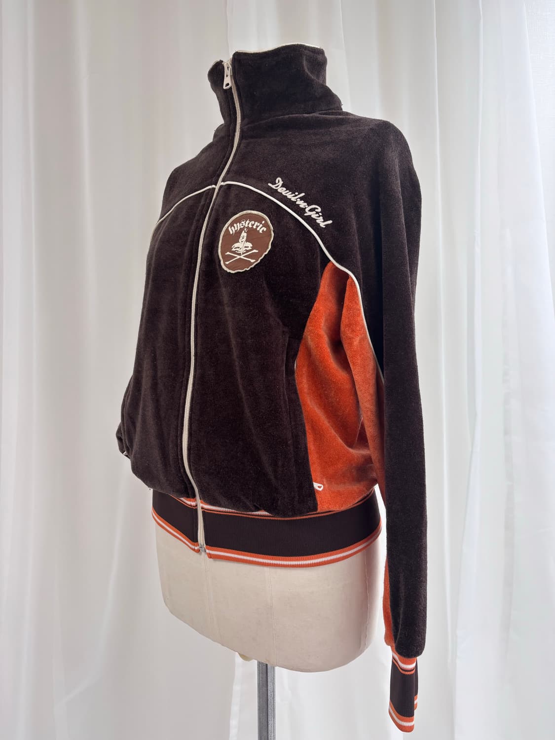 90s 히스테릭 글래머 브라운/오렌지 테리 벨벳 집업 상품이미지9