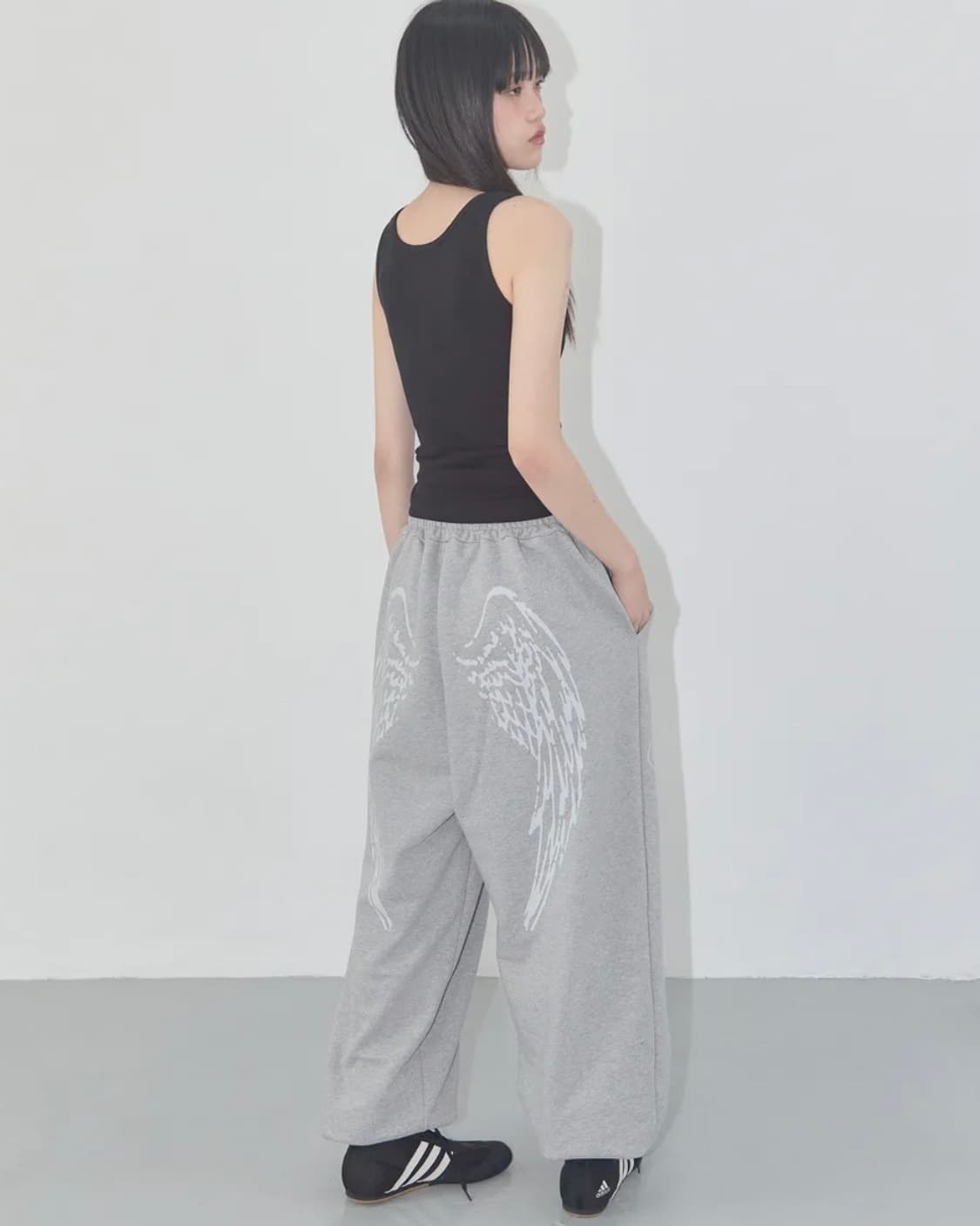 팬시클럽 엔젤 빈티지 스웻 팬츠 멜란지 그레이 조거팬츠 상품이미지1