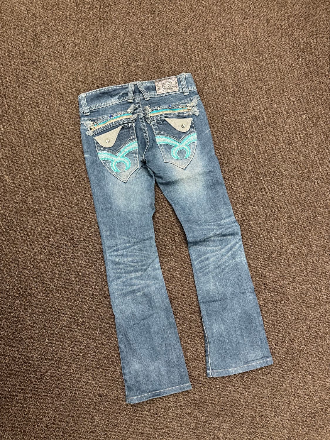 25)레드페퍼 빈티지 Y2K 포켓 큐빅 부츠컷 로우라이즈 데님팬츠 상품이미지5