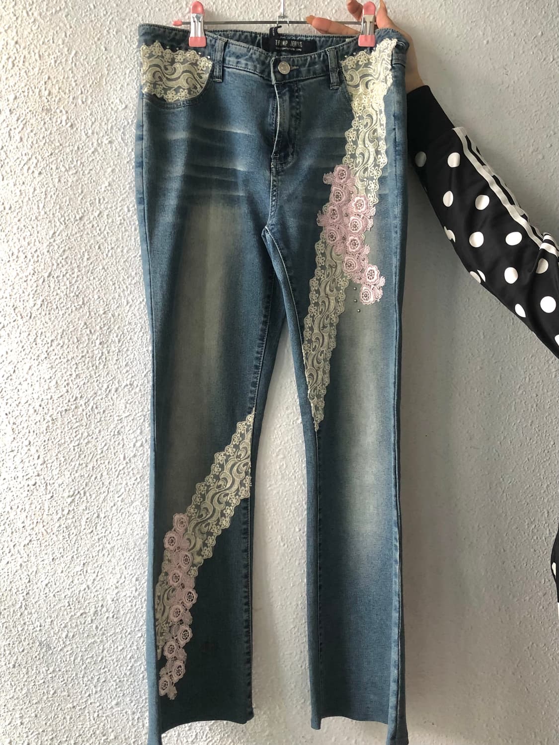 레이스 연청 일자바지 상품이미지1