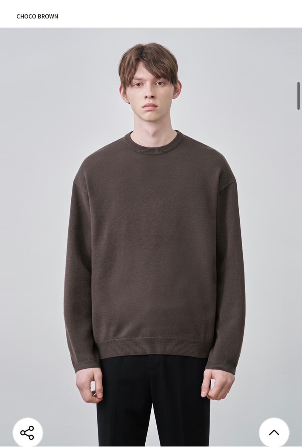 (새상품)(M) 드로우핏 울 소프 PBT 라운드 니트 BROWN 판매 상품이미지4