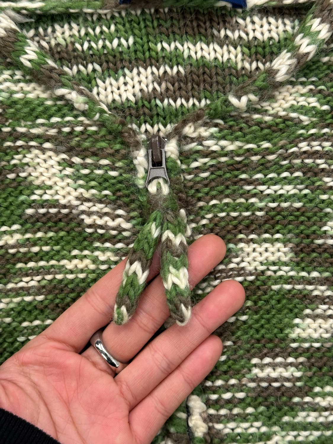 OS)Japanese vintage 니트 후드집업 상품이미지4