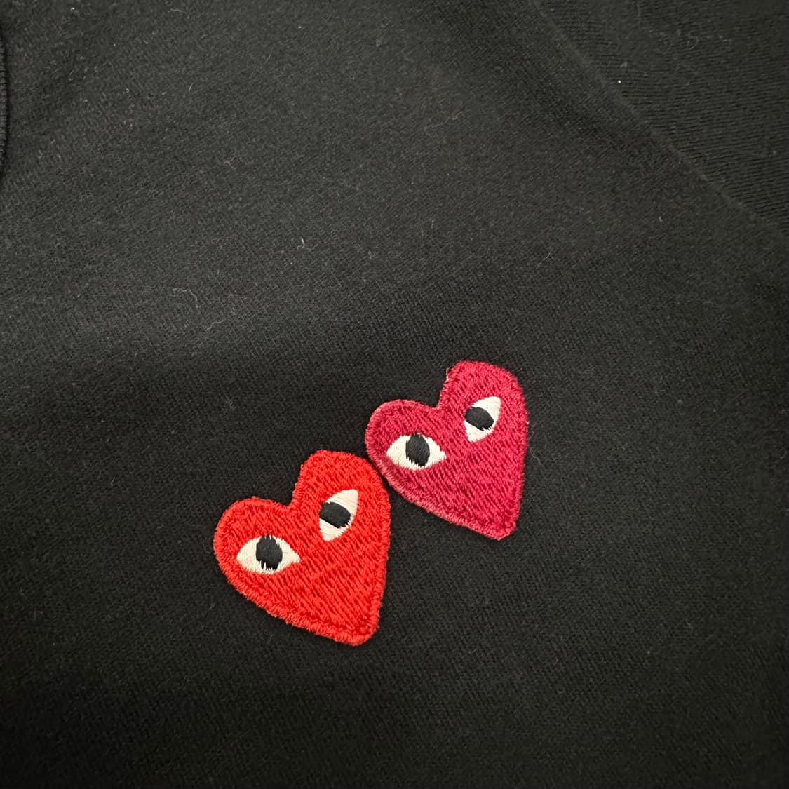 꼼데가르송 여성 더블 와펜 반팔티셔츠 블랙 S 상품이미지3