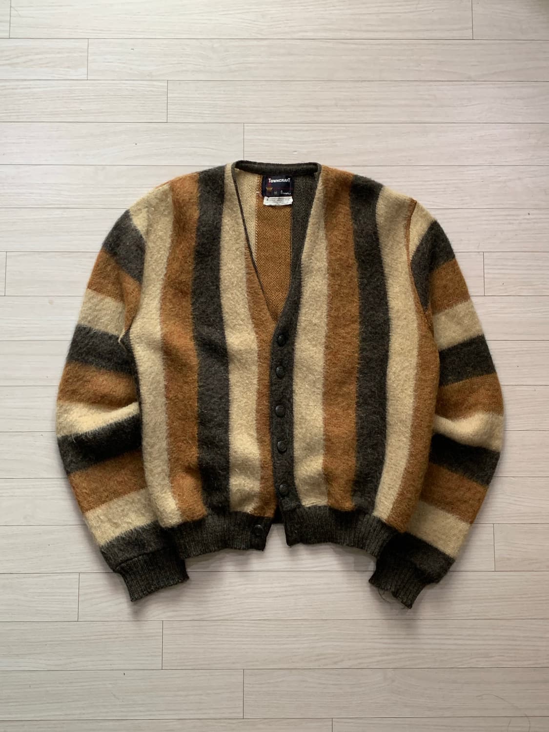 60s 타운크래프트 울&모헤어 스트라이프 카디건 상품이미지1