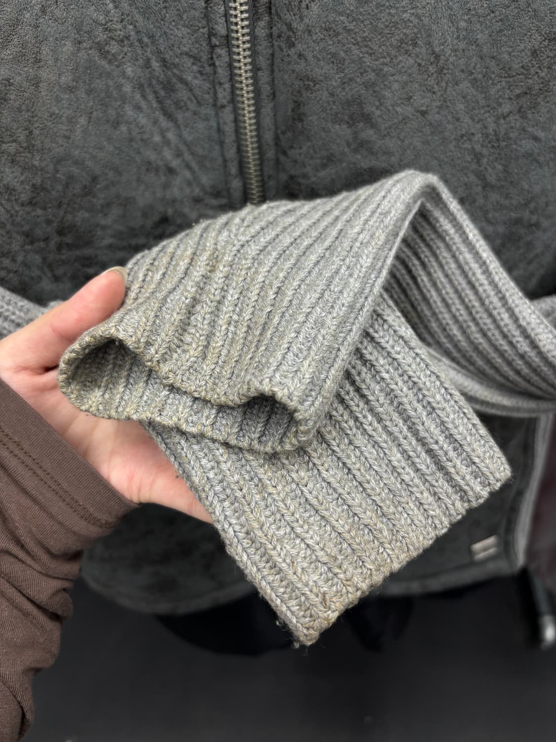 아르마니 익스체인지 스웨이드 니트 집업 상품이미지8