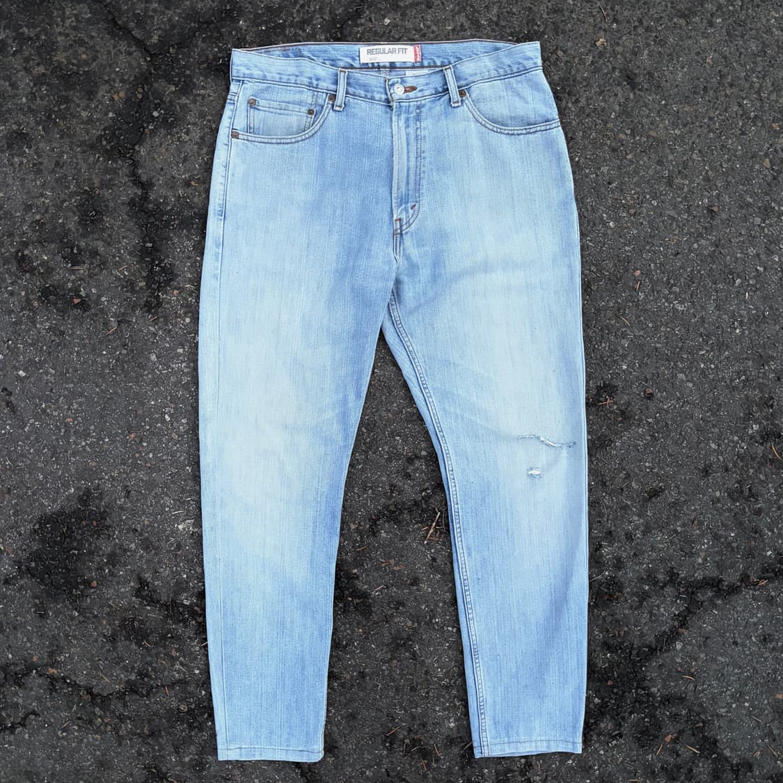 리바이스 505 레귤러 연청 데님 (34)    상품이미지1