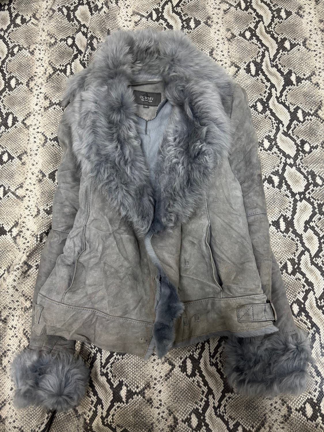 Y2K Grey Fur Trimming Jacket 상품이미지5