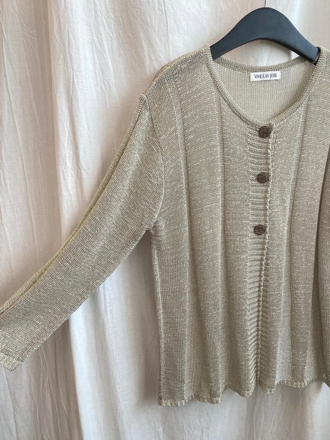 베이지 테이프얀 가디건(L) 상품이미지6