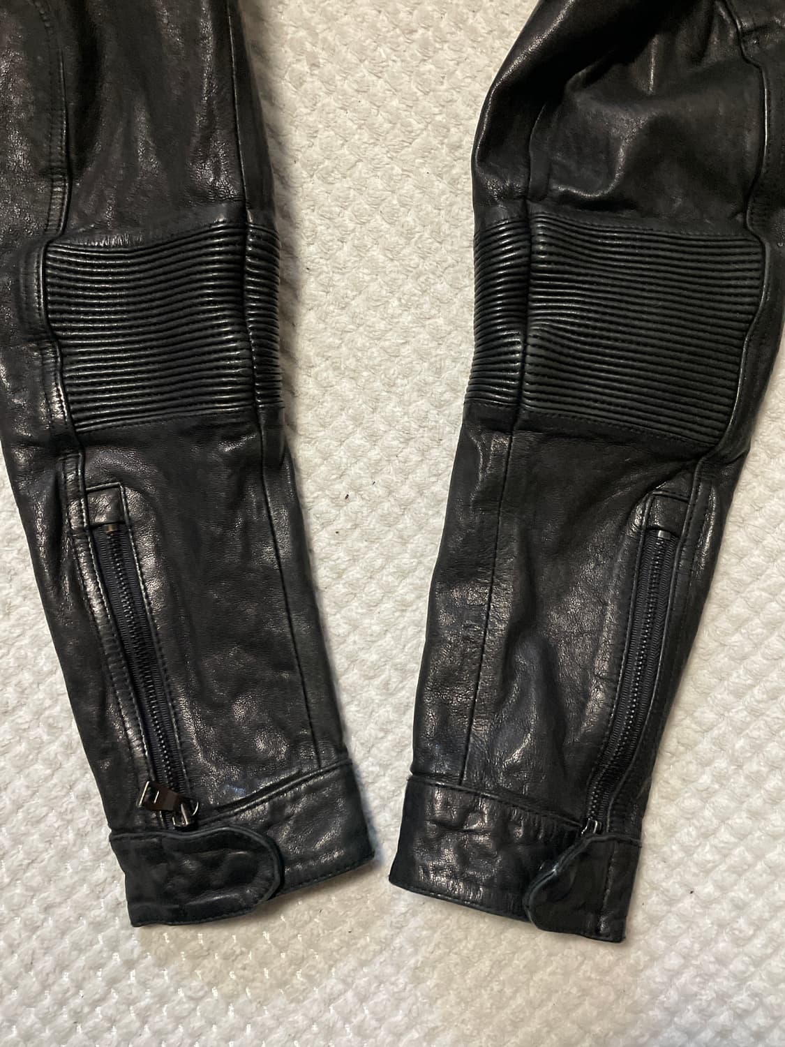 광희시장 웨스턴 무드 램스킨 양가죽 바이커 절개 레더 자켓 상품이미지6