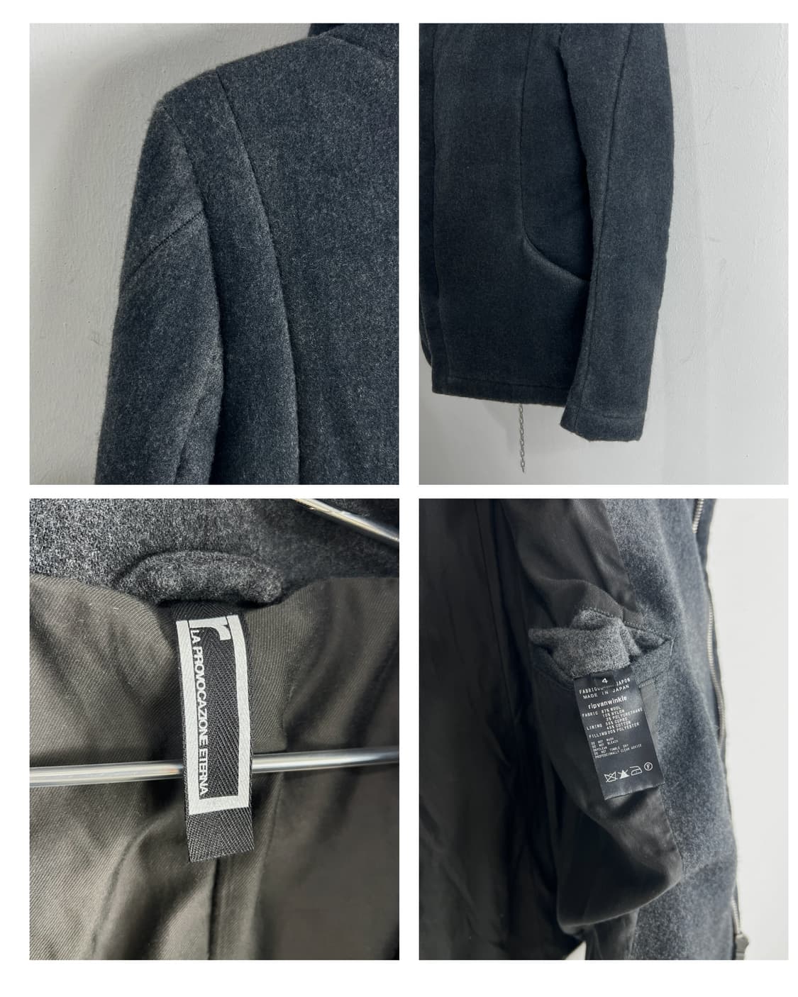 립반윙클 카울넥 비대칭 울 자켓 상품이미지6