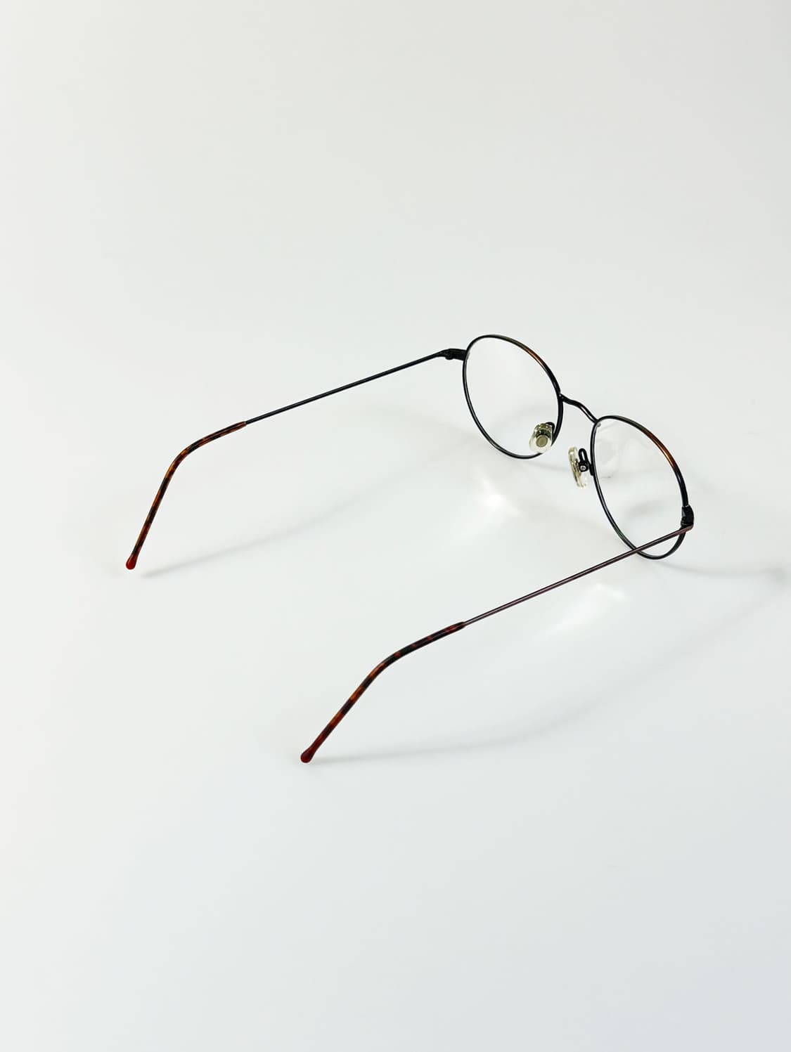90s 유로피안 클래식 브라운 토터스 슬림 라운드 빈티지 안경 상품이미지4