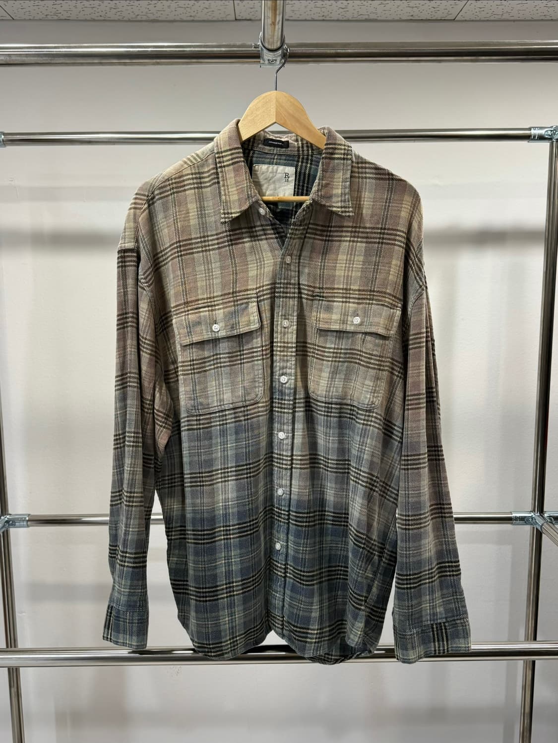 R13 — Drop Neck Shirt Ombre Bleached 상품이미지1