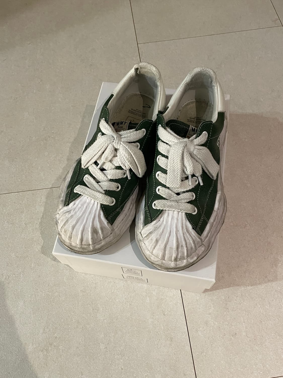 [290size]미하라 야스히로 블레이키 OG 솔 엠보스 레더 그린 상품이미지1