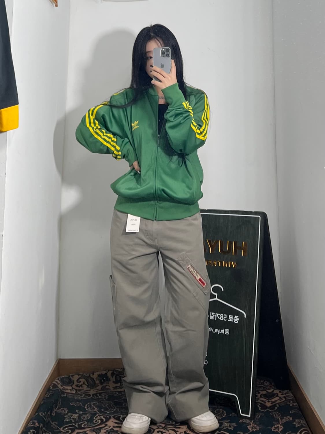 아디다스 그린 옐로 슈퍼스타 져지 100  상품이미지3