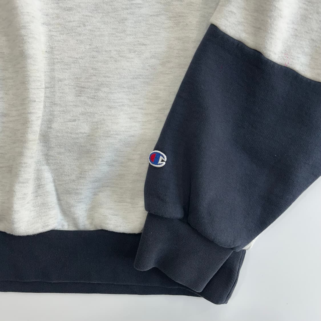 Champion 챔피온 네이비 멜란지 배색 반집업 상품이미지4