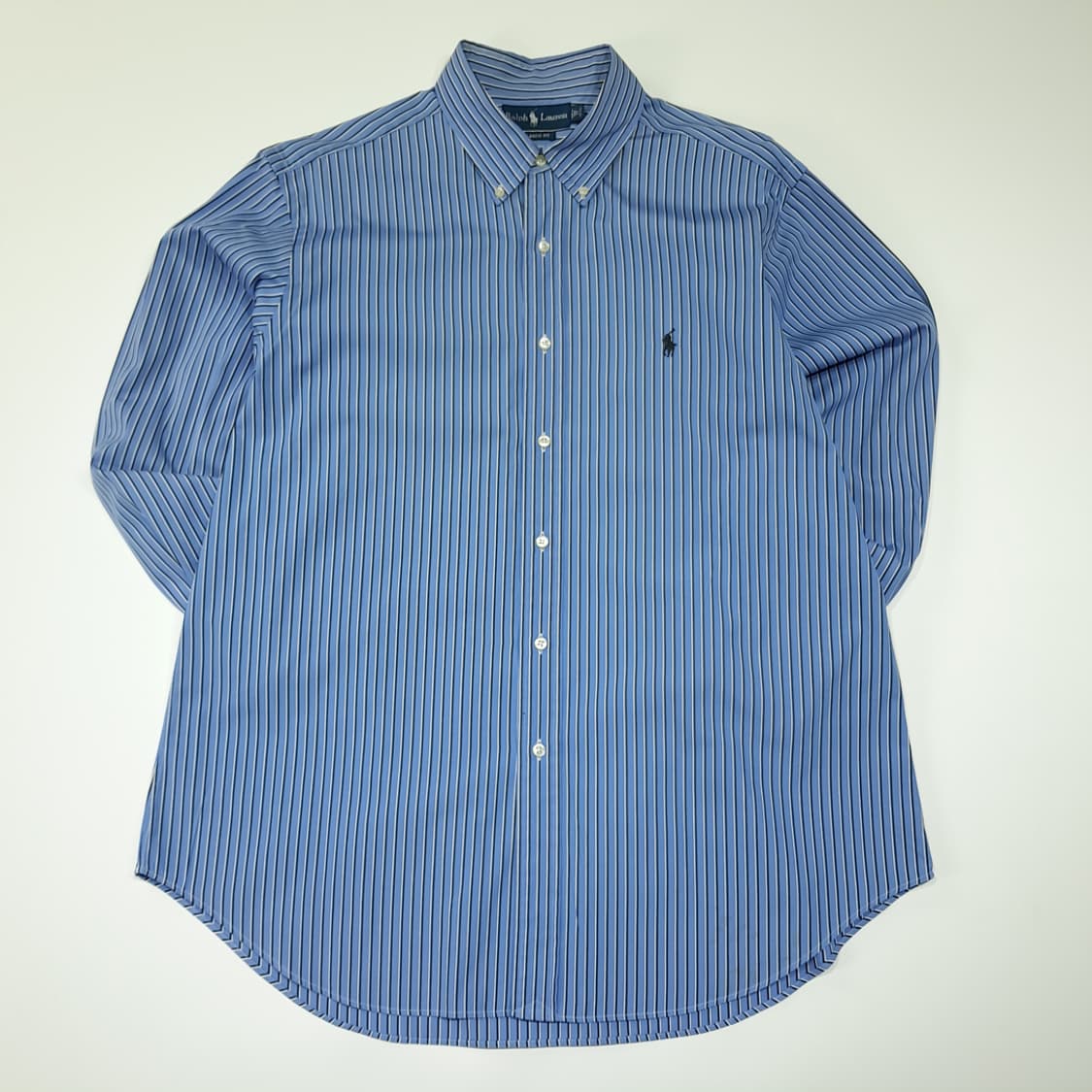 CL703 XL 폴로 00s 코튼 스트라이프 버튼다운 블루 셔츠 남방 상품이미지1