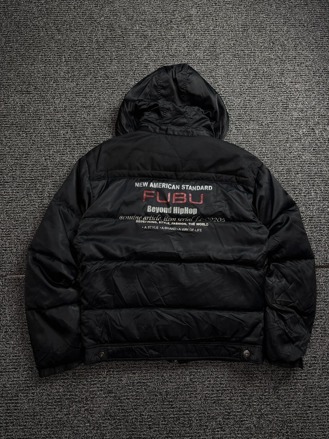 00s 후부 y2k 올드스쿨 데님 믹스업 후드 다운 자켓 1842 상품이미지4