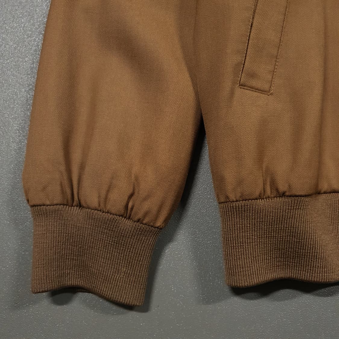 100 (L) 입생로랑 YSL 오버핏 브라운 울 블루종 봄버 자켓 카멜 상품이미지3