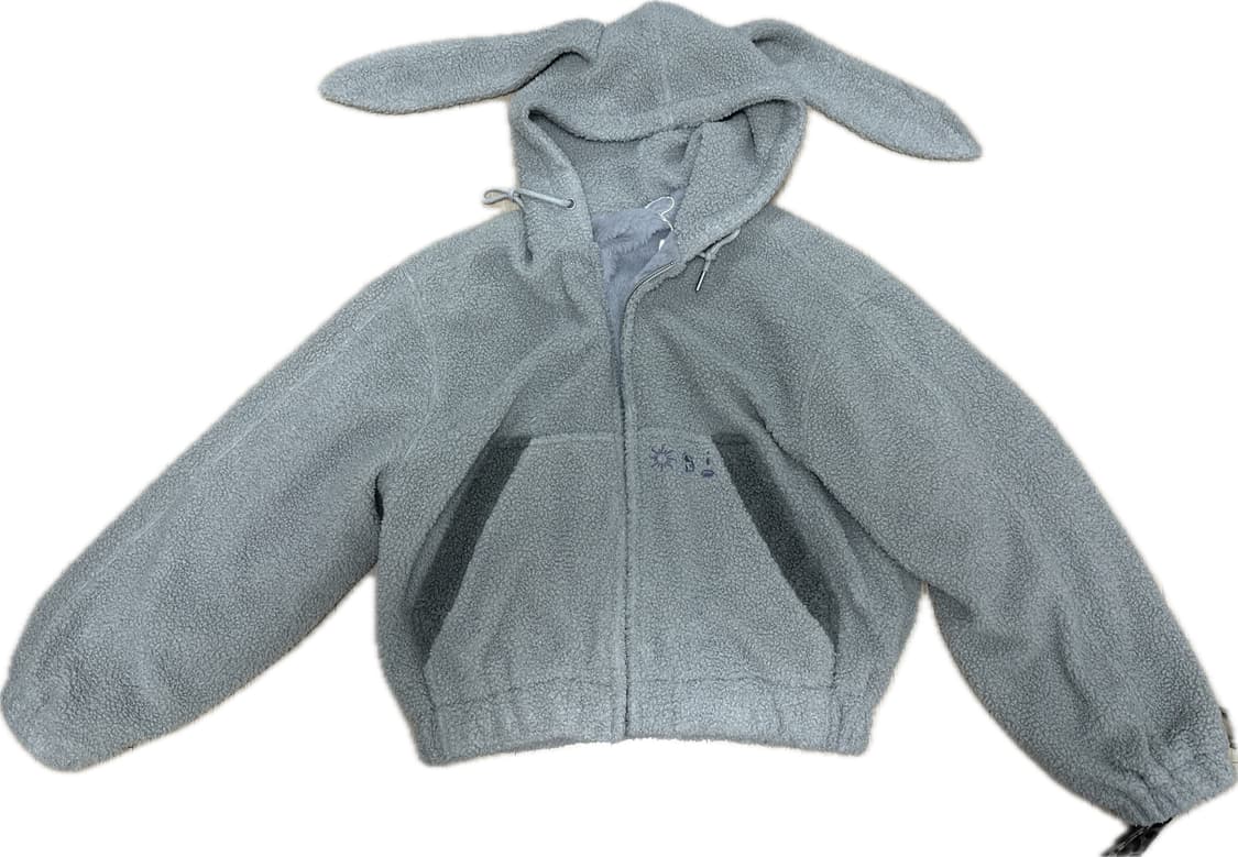 어스지구 토끼귀 퍼 후드집업 상품이미지1